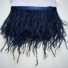 Shekyeon Ostrich Feathers Sewing Costume Trim Fringe 2 Yards Navy Blue New