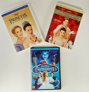 Lot of 3 Walt Disney Princess (DVD) The Princess Diaries 1 & 2 & Enchanted 👑
