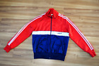 VINTAGE ADIDAS TRACK TOP JACKET 1980s MADE IN WEST GERMANY SIZE D3 SMALL-XS RED