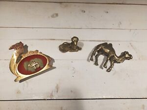 Lot Of 3 Vintage Brass Decorative Camels
