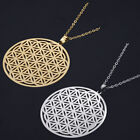 Stainless Steel Pendant Necklace Lobster Flower of Life Silver 17.7
