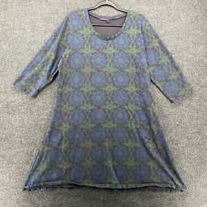 Fresh Produce Dress Womens Plus Size 1X Shift Gray Geometric Pockets Hippie Boho