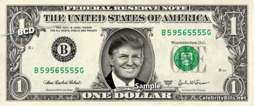 DONALD TRUMP on REAL Dollar Bill Cash Money Memorabilia Collectible Celebrity