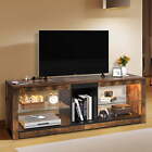 TV Stand with LED Ambient Lights,  TV Stand with Open Shelf Storage Cabinet
