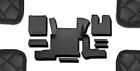 BLACK ECO LEATHER 3 LAYERS FLOOR MATS FOR RHD MAN TGX 2018-2020 AUTO 2 DRAWERS