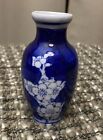 Vintage Blue & White Floral Miniature Porcelain Vase Mini Decor