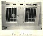 1969 Press Photo Dog available for adoption kept in stainless steel kennels
