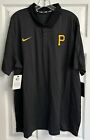 NWT NIKE Pittsburgh Pirate MLB Black Dri-Fit Polo Shirt Size XXL.MSRP $65