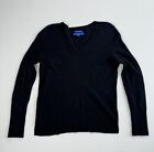 Apt 9 Women’s Large 100% Cashmere V-Neck Sweater Black Lightweight Modern
