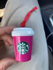 2021 Starbucks Hot Pink Mini Coffee Cup Tumbler Ceramic Christmas Ornament