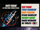 AC DELCO Hot Firin' Spark Plugs - Original Vintage 1970s Racing Decal/Sticker