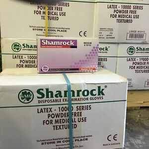 Shamrock Powder Free Examination Latex Gloves 1000 PCS Small ,Medium , Large
