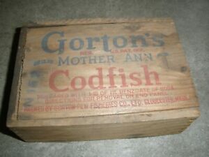 Vintage Gorton's Mother Ann Codfish Wooden Box 6