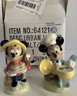 RARE VTG NIB Disney Mickey & Minnie Mouse Ceramic URBAN SALT & PEPPER SHAKERS