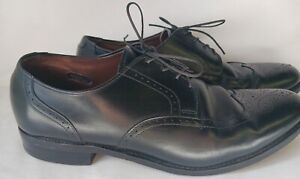 Allen Edmonds Kingswood Men Size 10.5 B  Black Leather Wingtip Derby Dress Shoes