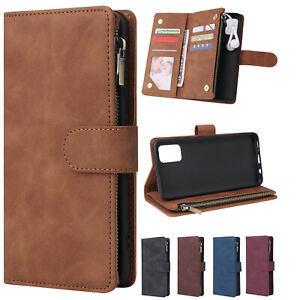 For Samsung A51 A71 5G A11 A21s A21 Magnetic Leather Strap Wallet Zipper Case