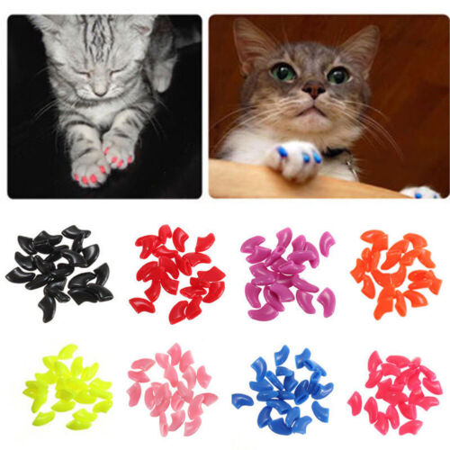 100Pcs Cat Nail Caps Colorful Pet Cat Soft Claws Nail Covers For Cat Claw !