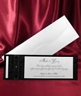 95/100 Wedding Invite Kit Black Flocked Jacket w White Invite & Envelope #2546