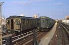 NYCTA 2019 slide. 1914 BMT AB and 1930 R1 subway museum trains at Brighton yard