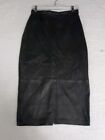 Michael Hoban North Beach Genuine Leather Pencil Skirt High Waist Slit Sz 9/10