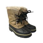 Sorel Kaufman Brown Leather Waterproof Winter Snow Boots Youth Size 2