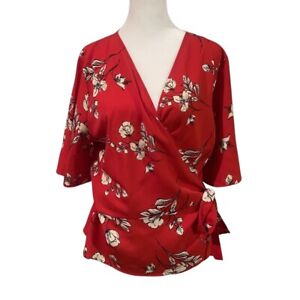 Kaileigh Women’s XL Top Blouse Red Casual Business Office Shirt XL.