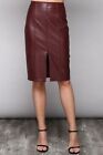 New With Tags Jack Meets Kate Faux Leather Burgundy Midi Skirt
