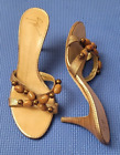 Guisippi Zanotti Design Heeled Slides Sandals Brown Embellished Size 36.5 / US 6