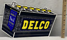 Delco Battery Die-Cut Metal Sign Motor Engine Car Parts Sales Service Gas Oil