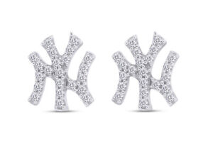 Men's Yankee Stud Earrings Sterling Silver Round Cut Simulated Diamond
