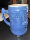 Tall Blue Stoneware UHL Mug Grape Vintage Design - Huntingburg Indiana IND