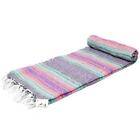 Mexican Blanket Pastel Purple Mint Coral Pink Grey Mexican Falsa Yoga Blanket