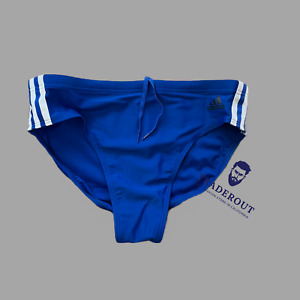adidas men blue 3-stripe Swim Brief swimwear swimsuit size 30 34 36