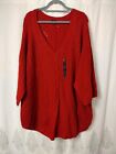 Torrid Plus Size 5 5x Red Cable Knit Sweater V-Neck Wool Blend Top Women's New