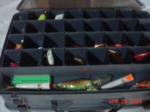 Assorted Fishing Lures Lot 65+ +  Plano Side by Side box