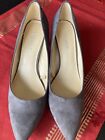 Nine West Womens Shoes Gray 7.5m Suede Slip On Pointed Toe Pump 3 inch Heels