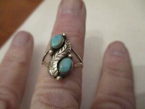 Vintage  sterling silver turquoise Native American ring size 5.5
