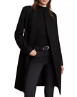 NEW AllSaints Sidney Wool Blend Coat in Black Size 6  #C3968