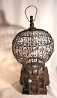 Antique Victorian Style Bird Cage Wood & Wire Sphere Hot Air Balloon 26x13
