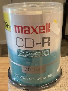 New ListingMaxell 700 MB, 80 Min, 48x CD-R Discs 100 Count Package NEW Sealed