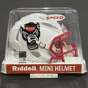 North Carolina NC State Wolfpack Speed Mini Helmet Riddell NCAA White Tuffy New