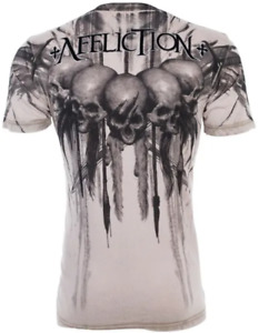 Affliction Men's T-shirt Walking dead Skull Tattoo Biker XS-2XL