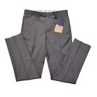 Zanella Platinum Men's 34 Parker Gray Wool Pants Stretch Waist $495 New Italy