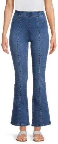 No Boundries Juniors Seamed  Pull On Flare Med Wash  Blue Denim Jeggings S (3-5)