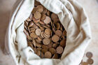 Nice Mix 500+ Wheat Cent Coins P,D,S Mixed Mints -- Out of Canvas bag of Pennies
