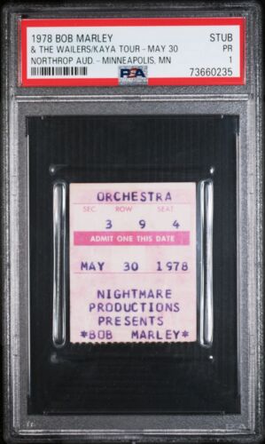 New Listing5/30/78 BOB MARLEY Concert KAYA Tour Northrop Auditorium Music Ticket Stub PSA