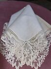 Lovely Antique Handmade Rose Point De Gaze Lace Bridal  Wedding Handkerchief 12