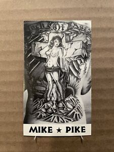 vintage MIKE PIKE flash TATTOO BUSINESS CARD Lancaster CA ephemera