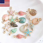 13Pcs Mixed Starfish Conch Shell Metal Charms Pendant DIY Jewelry Making USA