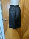 Evan Davies Black Leather Pencil Skirt  Size 2 Cow Nappa Leather Vintage
